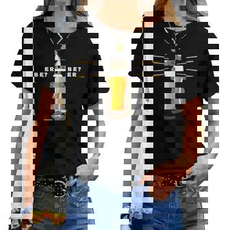 ビールをすすめるねこ 猫 ビール Cat Beer レディースTシャツ - Kawaiitshirt