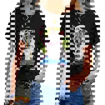 ブルドッグ ロックミュージック 男性 子供 女性 グルービー ブルドッグ レディースTシャツ - Kawaiitshirt