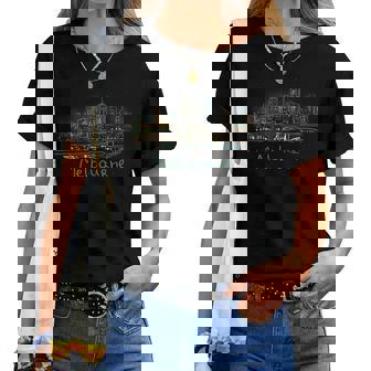 メルボルンシティオーストラリアお土産ギフト 男性 女性 レディースTシャツ - Kawaiitshirt