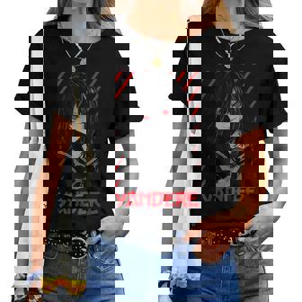 ヤンデレ アニメ 女の子 かわいい エモ ゴス オタク アニメ マンガ好き レディースTシャツ - Kawaiitshirt