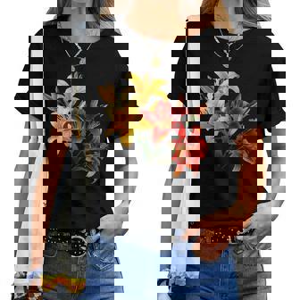 ユリの花 恋人の日 ユリ ホームフラワー ガーデンデザイン レディースTシャツ - Kawaiitshirt