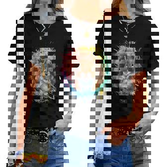 リス 男性 女性 カラフル 水彩 リス レディースTシャツ - Kawaiitshirt