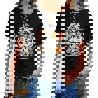 ローの馬と虎を抱きしめる Cuddling Horse And Tiger In Love レディースTシャツ - Kawaiitshirt