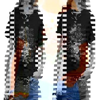 ヴィンテージ 薔薇 花 花 イラスト 花 レディースTシャツ - Kawaiitshirt