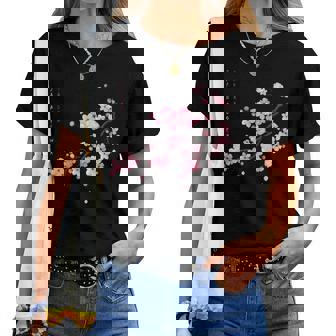 ヴィンテージ桜 日本の桜の花グラフィカルアート レディースTシャツ - Kawaiitshirt