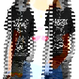 卒寿祝い ワイン好き 酒好き 父 母 男性 女性 90歳お祝いintage Aged To Perfection レディースTシャツ - Kawaiitshirt