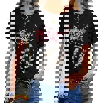 和鯉 鯉 錦鯉 魚 桜 男性 女性 レディースTシャツ - Kawaiitshirt