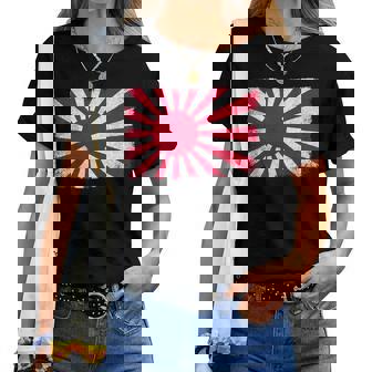 大日本帝国 男性 女性 グランジ ヴィンテージ 旭日旗 レディースTシャツ - Kawaiitshirt