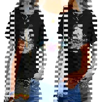 天然花 パンダ アジア動物園 動物 パンダ レディースTシャツ - Kawaiitshirt