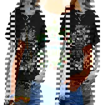 幸せな家は植物のある家です「A Happy Home Is A Home With Plants」- 観葉植物の園芸 レディースTシャツ - Kawaiitshirt