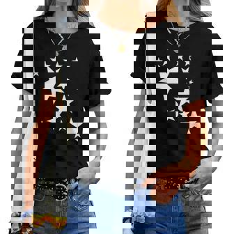 白い星 星柄 デザイン コスチューム ギフト 男性 女性 子供 レディースTシャツ - Kawaiitshirt