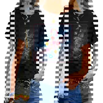 花 高音記号 銀河 宇宙 天の川 レディースTシャツ - Kawaiitshirt