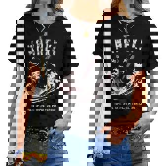 還暦祝い サーフィン 波 海好き 父 男性 女性 60歳 Time Is A Wave I'm Theurfer レディースTシャツ - Kawaiitshirt