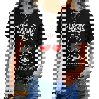 還暦祝い ワイン好き 酒好き 父 母 男性 女性 60歳お祝いintage Aged To Perfection レディースTシャツ - Kawaiitshirt