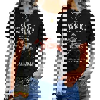 還暦祝い 競馬好き うま 馬好き 父 母 男性 女性 60歳お祝い Life's Race Always Chase レディースTシャツ - Kawaiitshirt