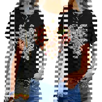 面白い寿司デザイン 子供 男性 女性 I ハート 寿司 食通 レディースTシャツ - Kawaiitshirt
