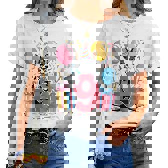 9歳の誕生日 男の子 女の子 9歳 9歳 ボストンテリア 長袖tシャツ レディースTシャツ - Kawaiitshirt