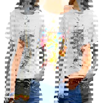 Artiste Abstrait Fleur Illustration Humaine T-shirt femme - Cadeauxyz