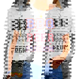 Bbq Beer Freedom レディースTシャツ - Kawaiitshirt