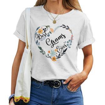 Best Grams Ever Heart Flower Blessed Grandma Mother's Day Women T-shirt - Thegiftio UK