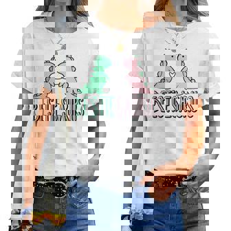 Bestieaurus Dinosaure T Rex Dinosaureert Et Rose Pour Fille T-shirt femme - Cadeauxyz