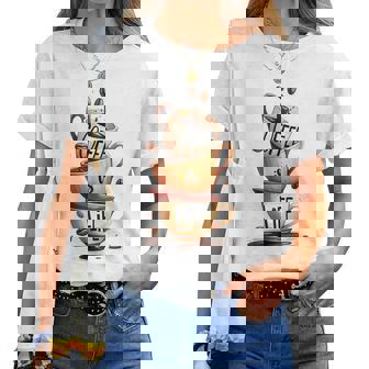 Coffee Is Life 愉快なコーヒー好きのギフト レディースTシャツ - Kawaiitshirt