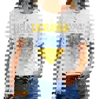 Corazón Ucraniano Ucrania Cuello Camiseta de mujer - Regaloses