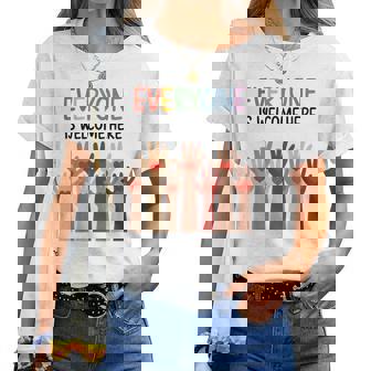 Everyone Is Welcome Here アイダホ 教師 男性 女性 キッズ レディースTシャツ - Kawaiitshirt