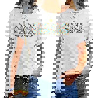 Floral Gaga Happy Grandma Gigi Flower Cute Women T-shirt - Thegiftio