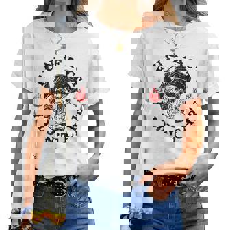 Fun Fact I Don't Care Skeleton Sarcastic On Back Women T-shirt | Mazezy