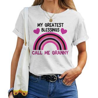 My Greatest Blessings Call Me Granny Rainbow Women T-shirt - Thegiftio UK