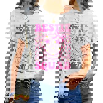 Groovy Bestie Squad Best Friends Matching Girls Women T-shirt | Mazezy