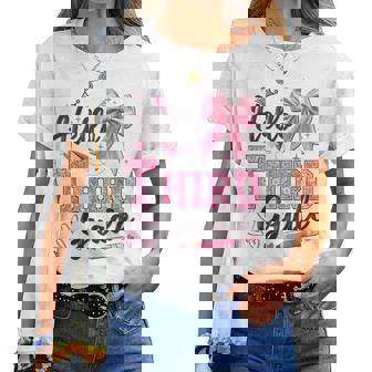 Hello Third Grade First Day Of School Coquette Teacher Girl Women T-shirt | Mazezy