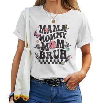 Mama Mommy Mom Bruh Groovy Women T-shirt - Thegiftio UK