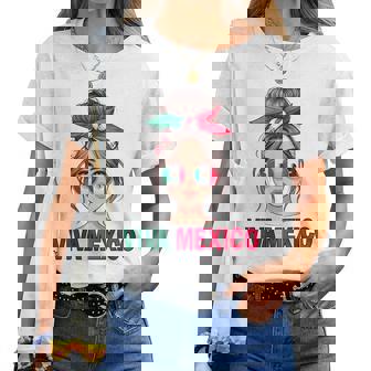 Mexico Girl Woman Mexican Girl Woman Viva Mexico Flag Women T-shirt | Mazezy