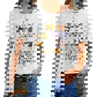 Mommy Mama バタフライ フローラル 夏 母の日 グラフィック ママ 長袖tシャツ レディースTシャツ - Kawaiitshirt