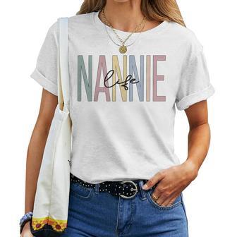 Nannie Life Nannie Grandma Boho Nannie Grandmother Women T-shirt - Thegiftio UK