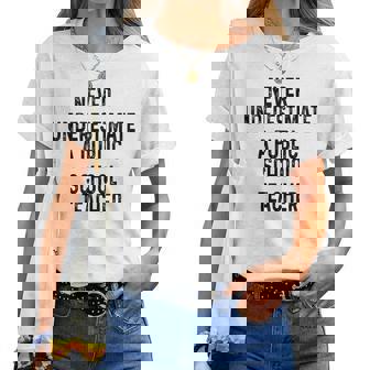 Never Underestimate A Publicchool Teacher Motivational レディースTシャツ - Kawaiitshirt