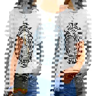 No Beer No Life ヴィンテージ飲料 ビール愛好家向け 左胸 レディースTシャツ - Kawaiitshirt