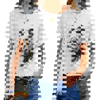 Panda Animal Abstracto Zoológico Dibujo Pintura Panda Camiseta de mujer - Regaloses