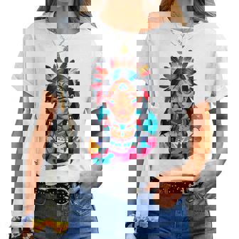 Plumes Colorées Costume D'indien Pour Fille T-shirt femme - Cadeauxyz