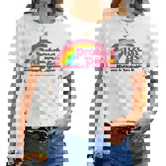 Save PBS Keep Public Services Public Rainbow Women T-shirt | Mazezy