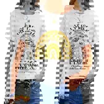 In September We Wear Gold Rainbow Childhood Cancer Awareness Women T-shirt | Mazezy