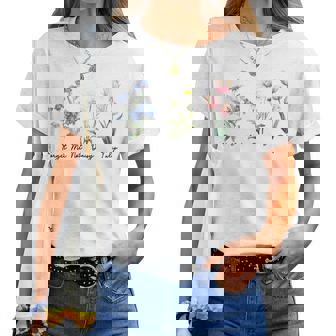 Subtle Floral 8647 Trump Flowers Forget Me Not Daisy Tulip Women T-shirt | Mazezy