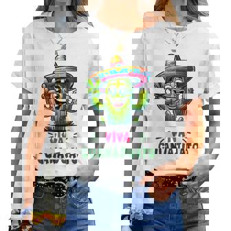 Viva Guanajuato Mexico Cactus ビバ・グアナファト・メキシコ サボテン・ソンブレロ レディースTシャツ - Kawaiitshirt