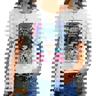 かわいいアニメの女の子 長袖tシャツ レディースTシャツ - Kawaiitshirt