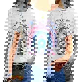 キッズ 誕生日 8 女の子 レインボー 水彩 8歳 レディースTシャツ - Kawaiitshirt