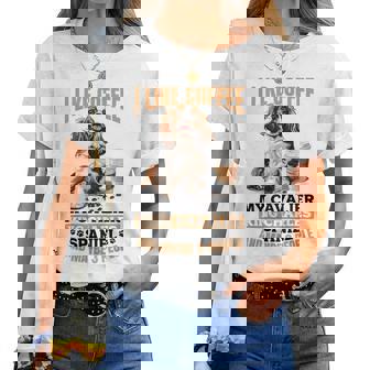 キャバリア・キング・チャールズ・スパニエル犬種 I Like Coffee My レディースTシャツ - Kawaiitshirt