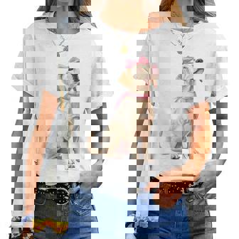 コケットボウ ラブラドールレトリバー 犬 ラボ ママ ピンクリボン 女の子 レディースTシャツ - Kawaiitshirt