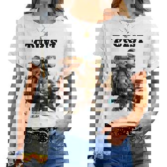 ツーリスト ウミガメ 家族 男性 女性 男の子 女の子 キッズ 大人 長袖tシャツ レディースTシャツ - Kawaiitshirt